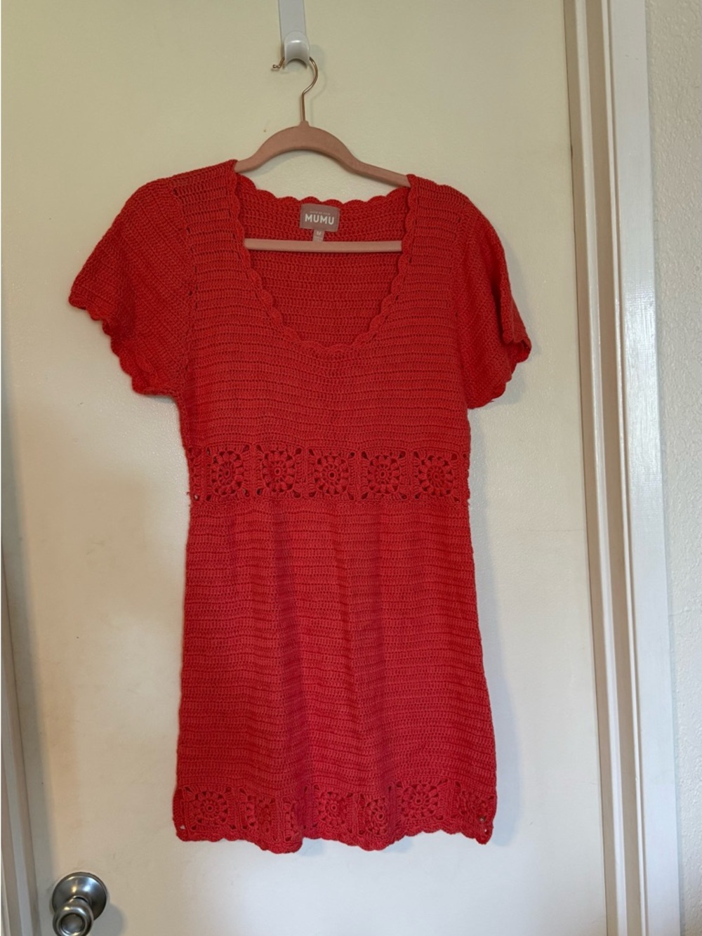 Show Me Your Mumu Crochet Knit Short-Sleeve Cover Up